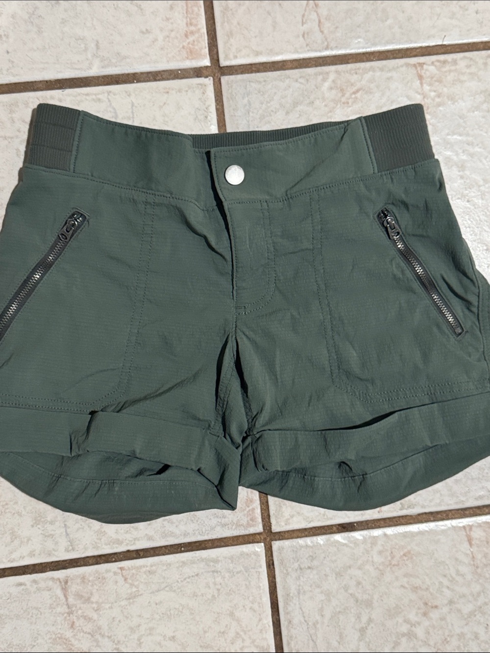 Athleta Dark Olive Green Performance Shorts